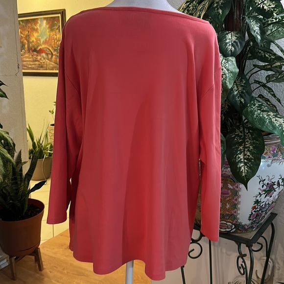 Rafaella coral pink tops plus size 2X - Picture 3 of 6